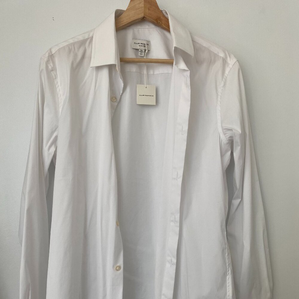Men's Club Monaco Slim Small White Dress Shirt